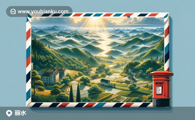 浙江麗水仙都風(fēng)景區(qū)與古堰畫鄉(xiāng)的山水之美，展現(xiàn)中國(guó)特色郵政信件設(shè)計(jì)