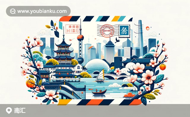 郵封上的南匯風(fēng)光：滴水湖、古建筑與201300郵政編碼的現(xiàn)代創(chuàng)意設(shè)計