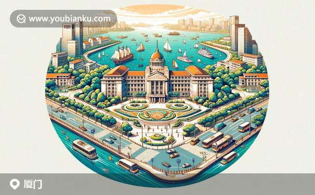廈門近代建筑、校園景觀與植物園植物的航空郵件展示