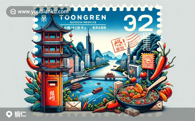 航空信封上的梵凈山郵票與地方特色 - 鼓樂與辣椒，展現(xiàn)銅仁生態(tài)與文化遺產(chǎn)