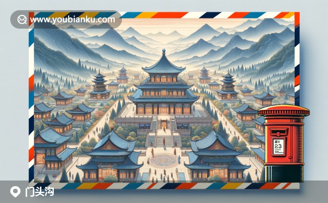 門頭溝區(qū)插畫：郵戳下的自然與文化交融 - 龍泉寺、美景與糖葫蘆郵戳102300